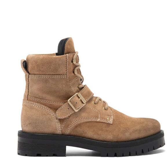 All‎ Saints Paulina Suede Leather Buckle Moto Boot, Size 11, Brown/Tan, NWT - Picture 16 of 16